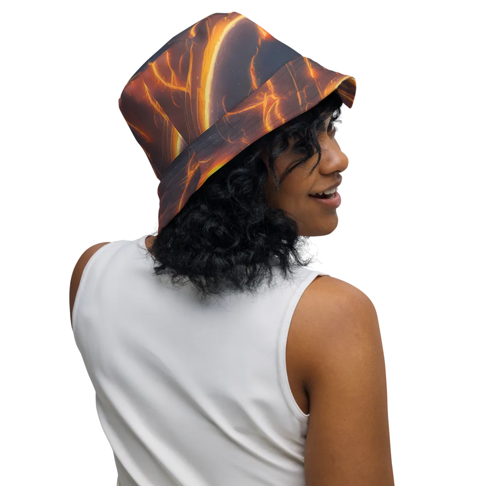 Inferno Spirals on Reversible Bucket Hat — Right Outside