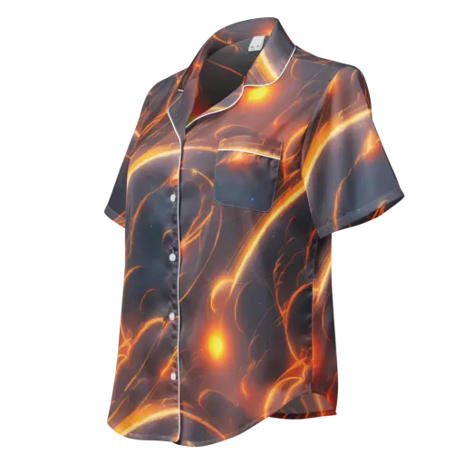 Inferno Spirals on a Women's Short Sleeve Pajama Top