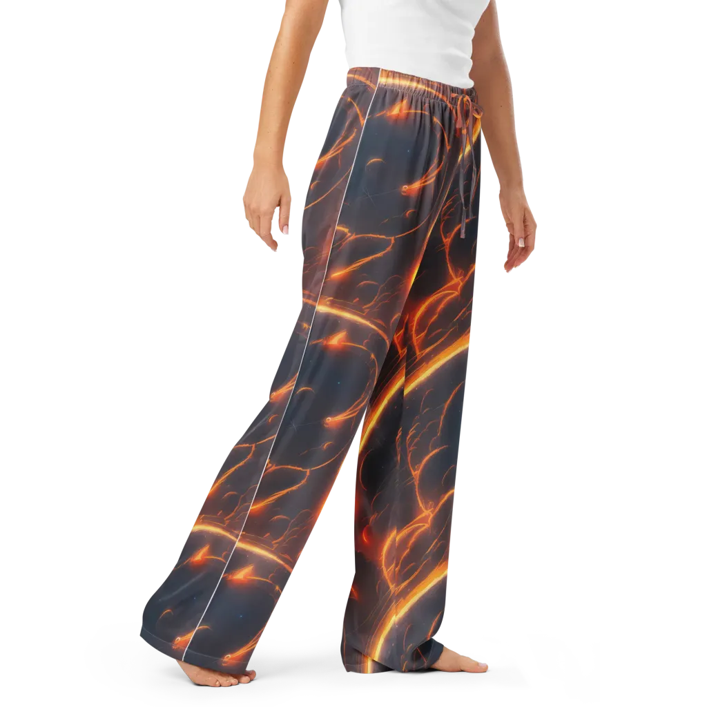 Inferno Spirals on Women's Pajama Pants — Right Front