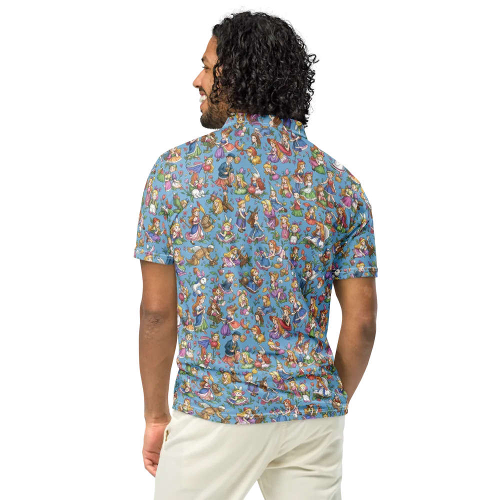 Enchanted Almanac on Men's Slim Fit Polo Shirt — Back