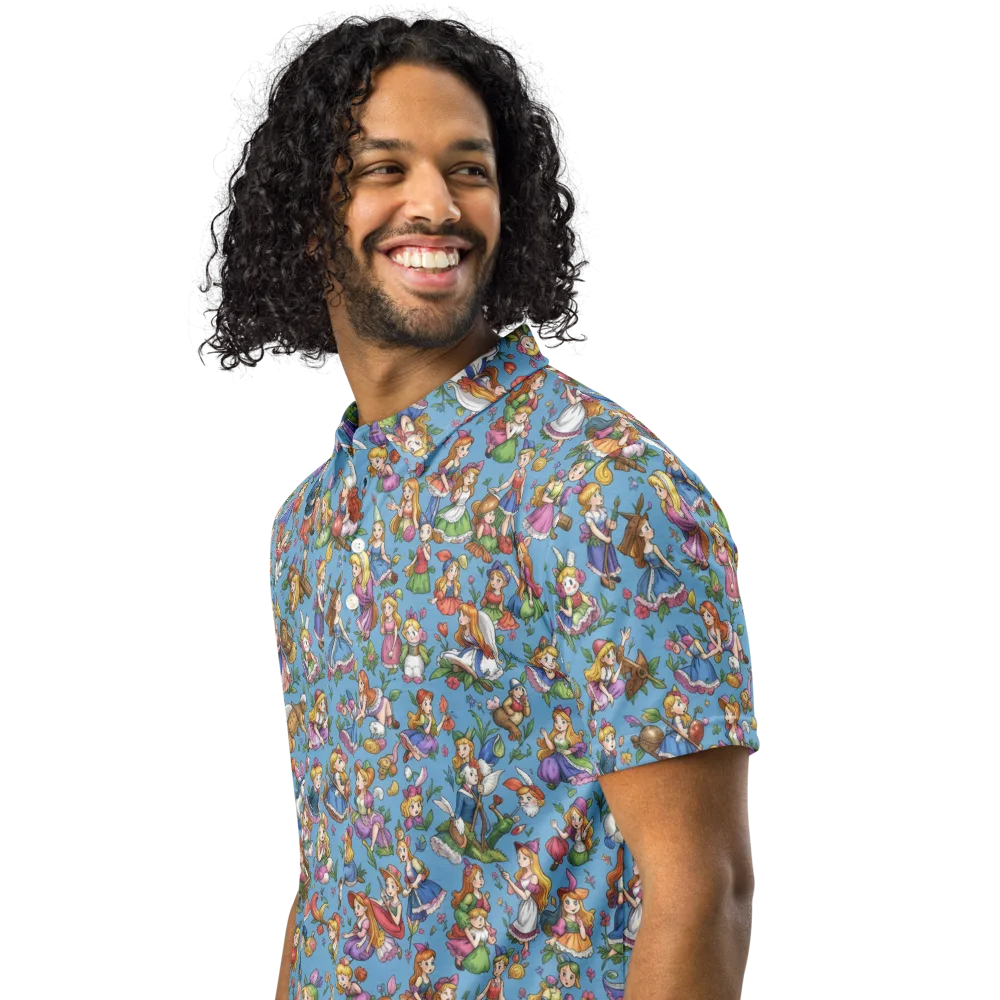 Enchanted Almanac on Men's Slim Fit Polo Shirt — Left Front