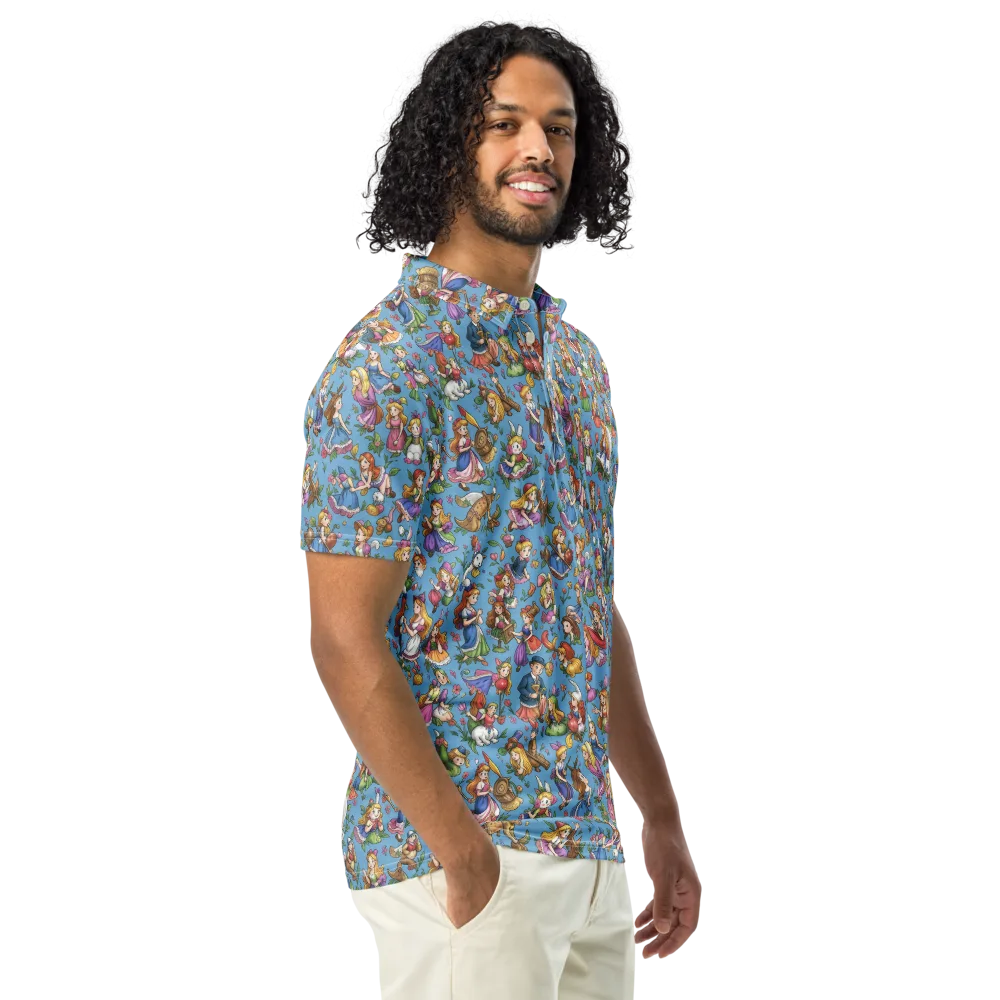Enchanted Almanac on Men's Slim Fit Polo Shirt — Right Front
