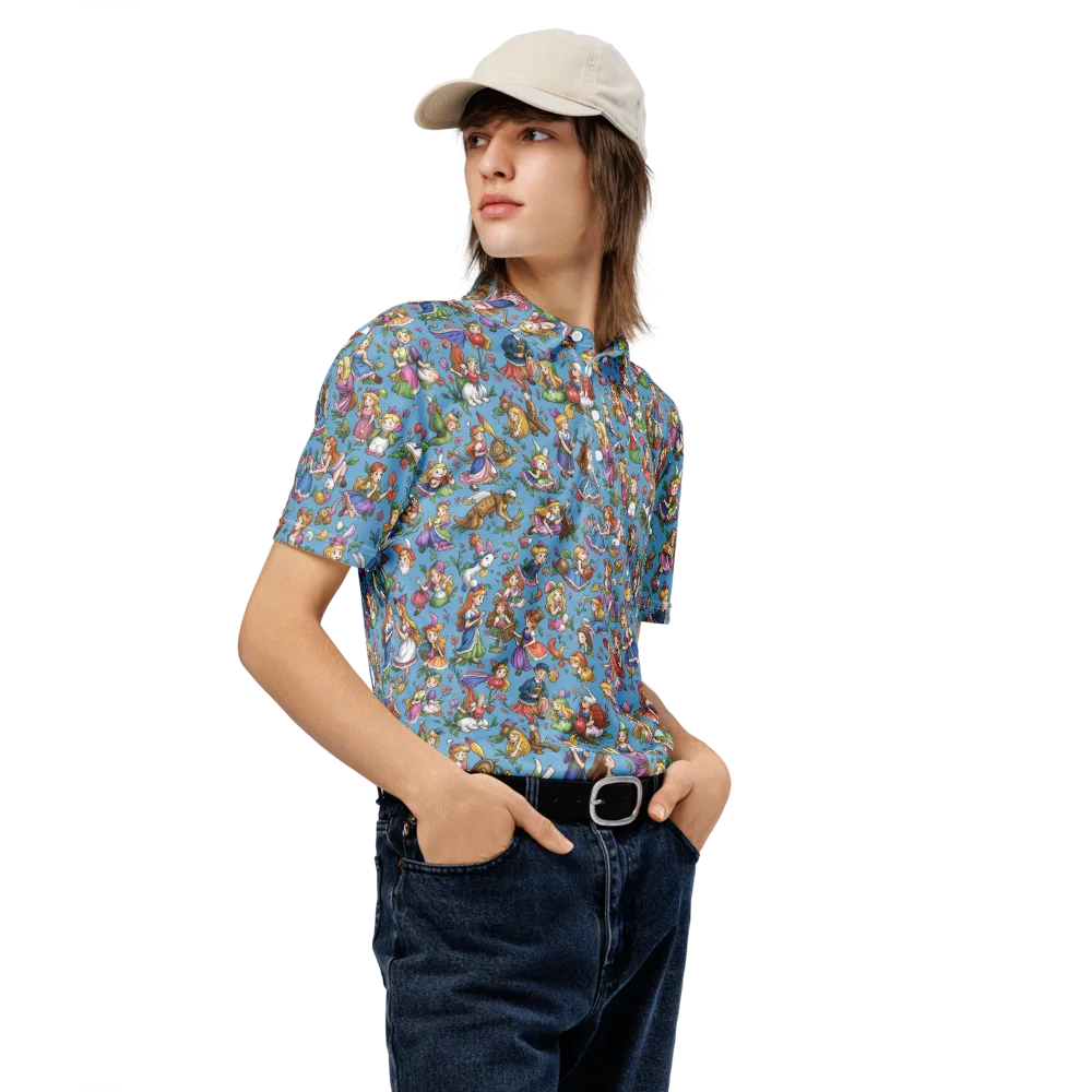 Enchanted Almanac on Men's Slim Fit Polo Shirt — Right Front