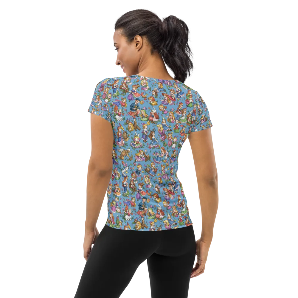 Enchanted Almanac on Women's Athletic T-Shirt — Back