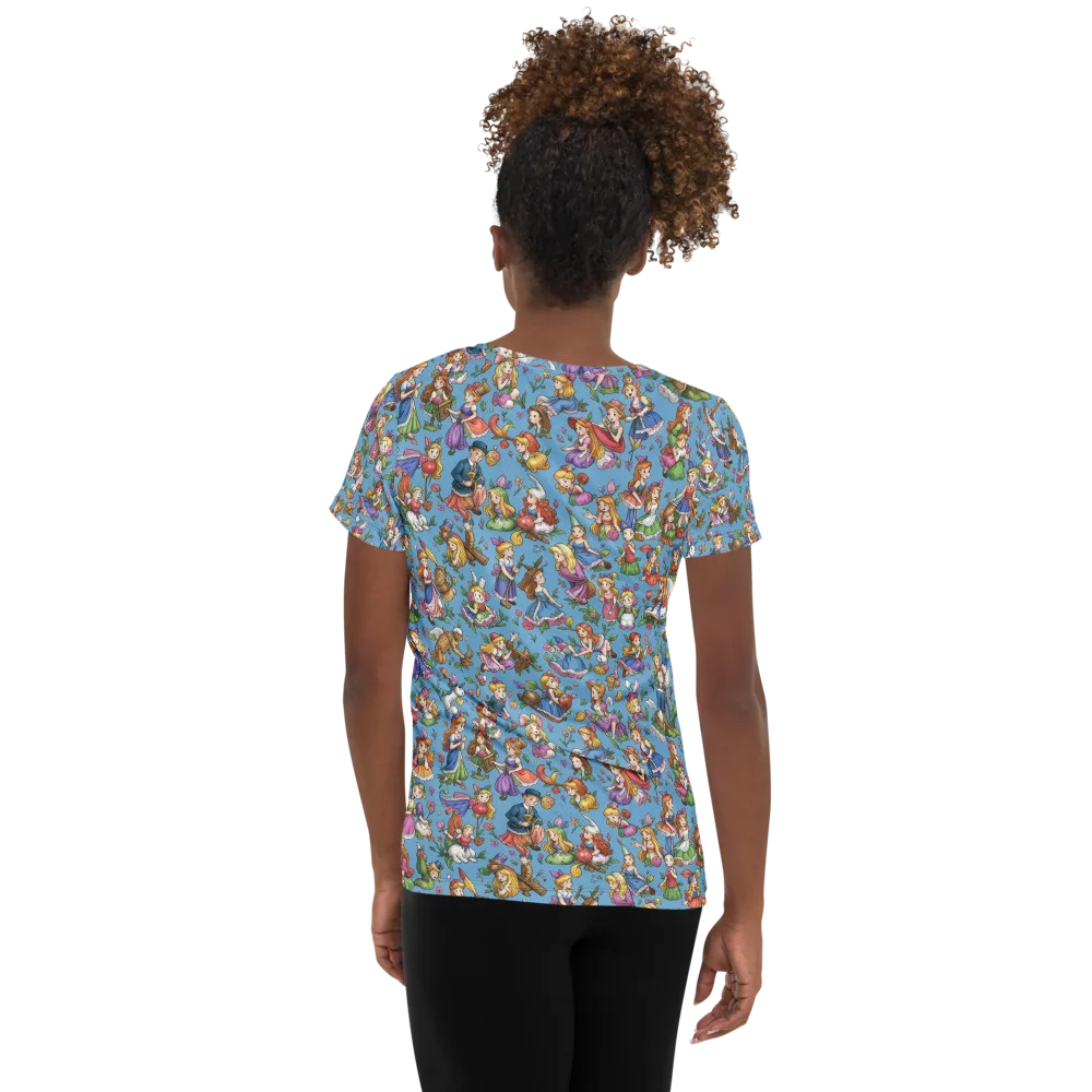 Enchanted Almanac on Women's Athletic T-Shirt — Back