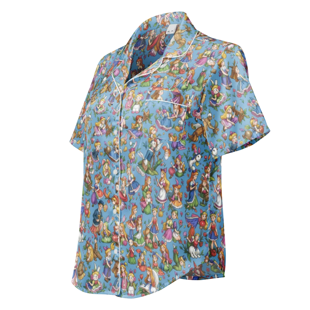 Enchanted Almanac on Women's Short Sleeve Pajama Top — Left Front