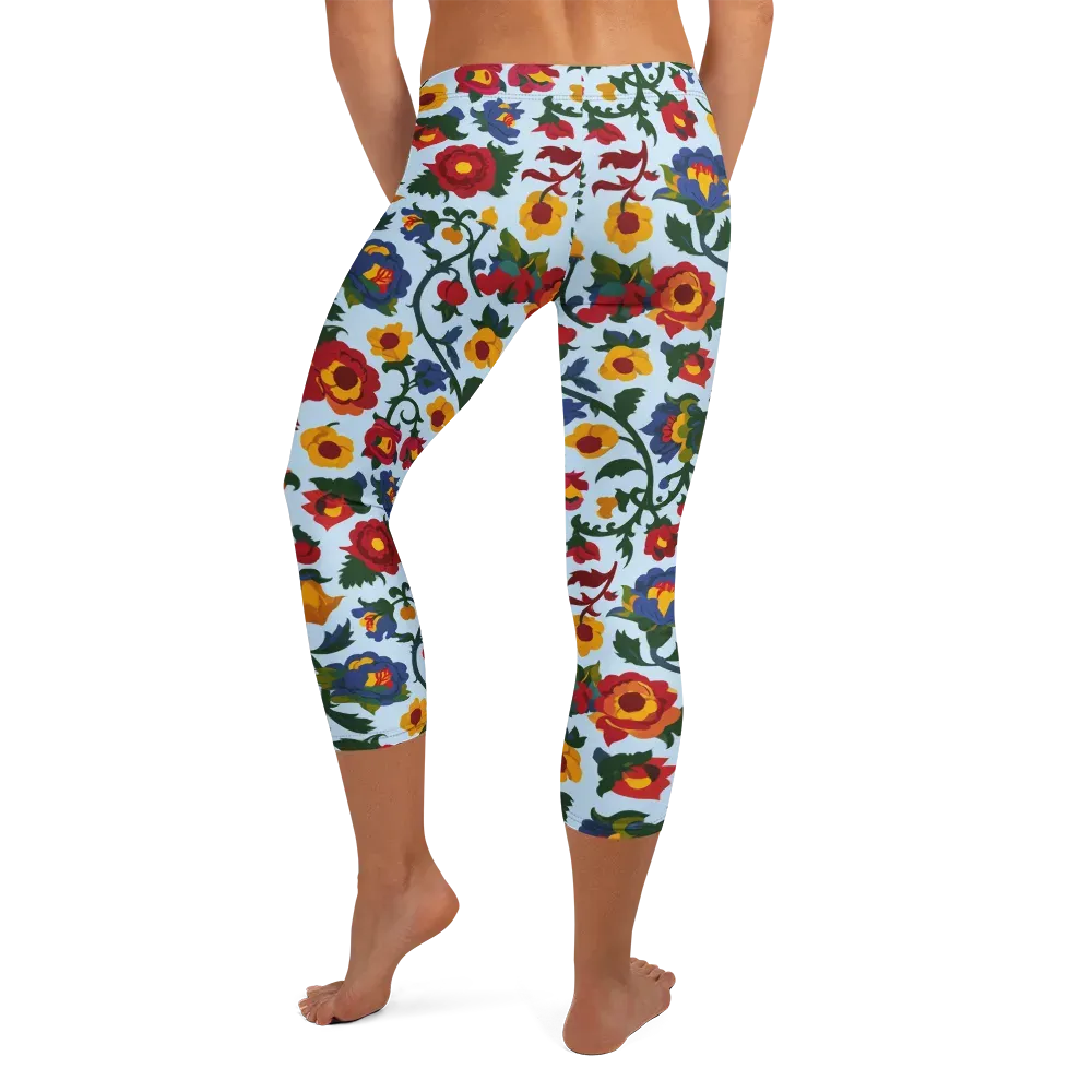 Brocade Bloom on Capri Leggings — Back