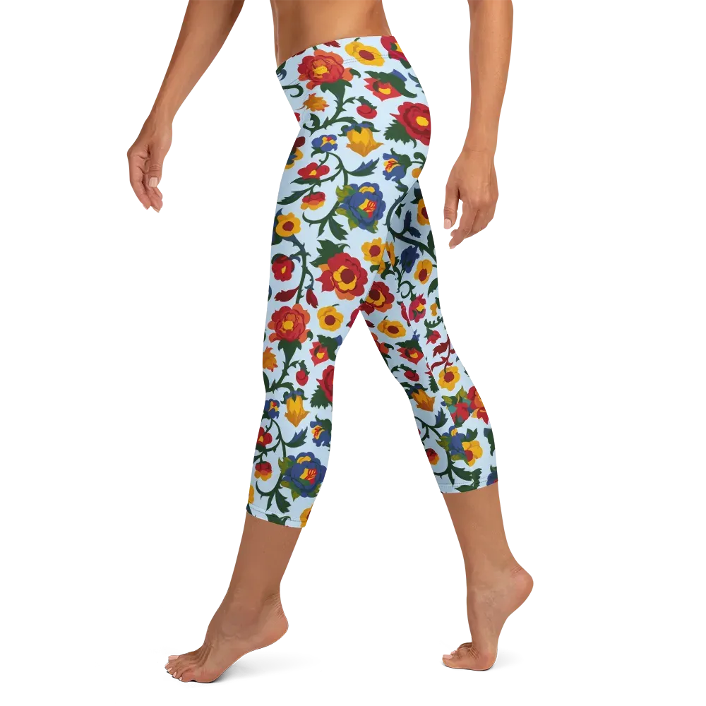 Brocade Bloom on Capri Leggings — Left