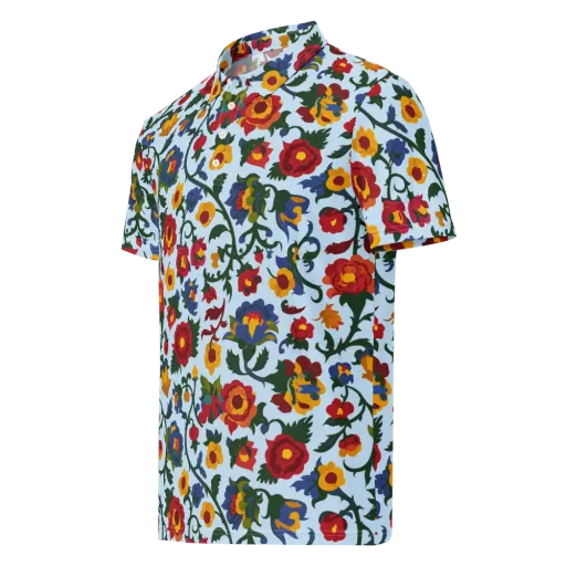 Brocade Bloom on a Men's Slim Fit Polo Shirt