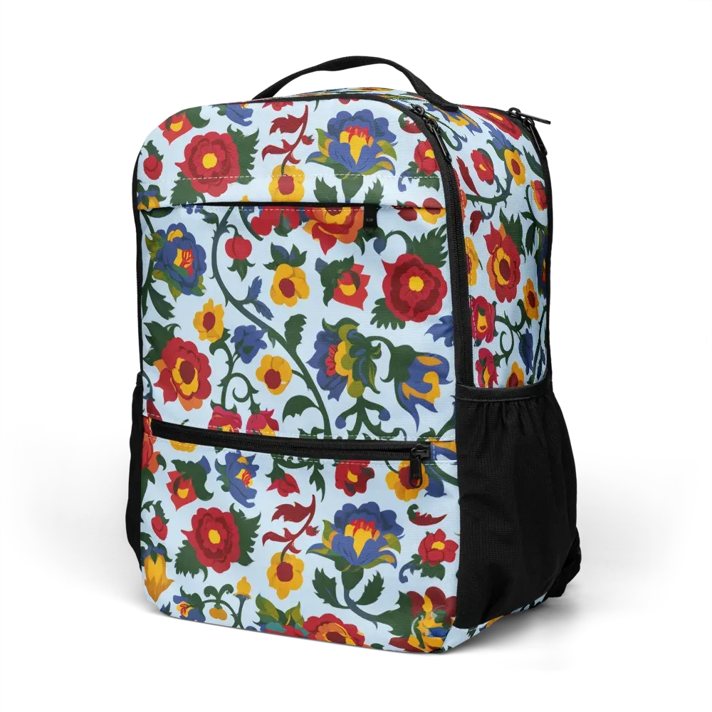 Brocade Bloom on Utility Backpack — Left Front