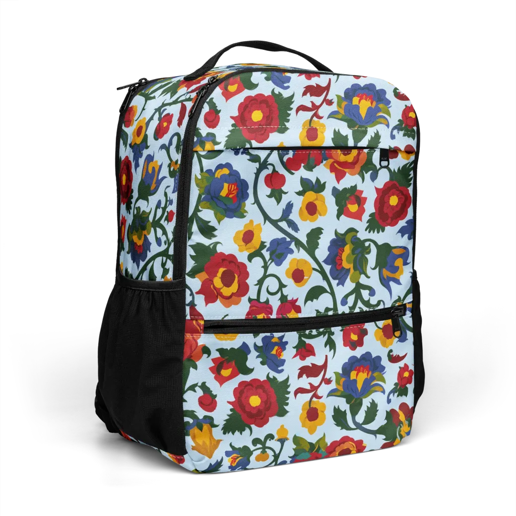 Brocade Bloom on Utility Backpack — Right Front