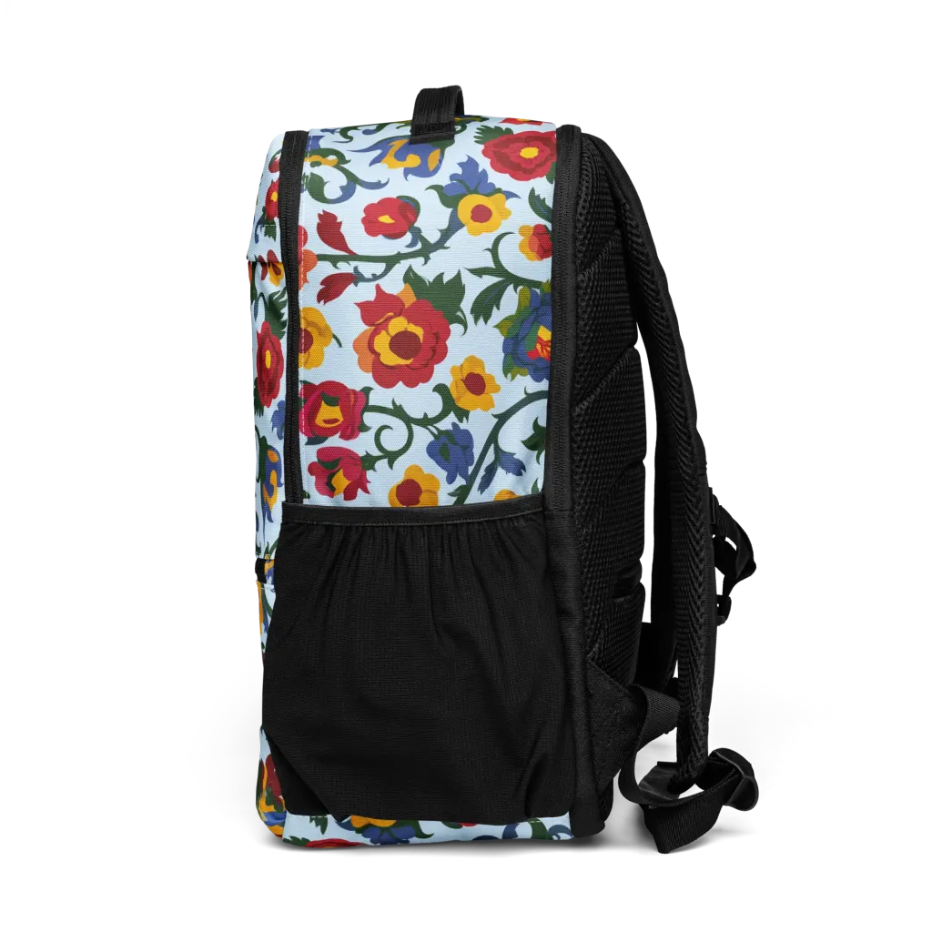 Brocade Bloom on Utility Backpack — Left