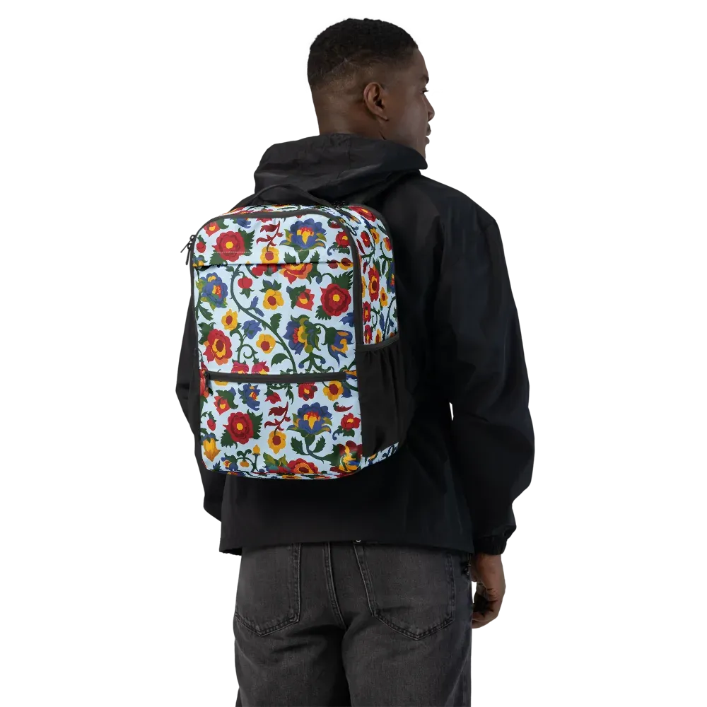 Brocade Bloom on Utility Backpack — Back