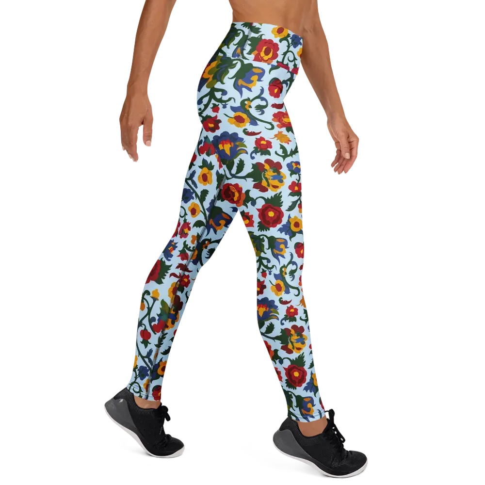 Brocade Bloom on Yoga Leggings — Right