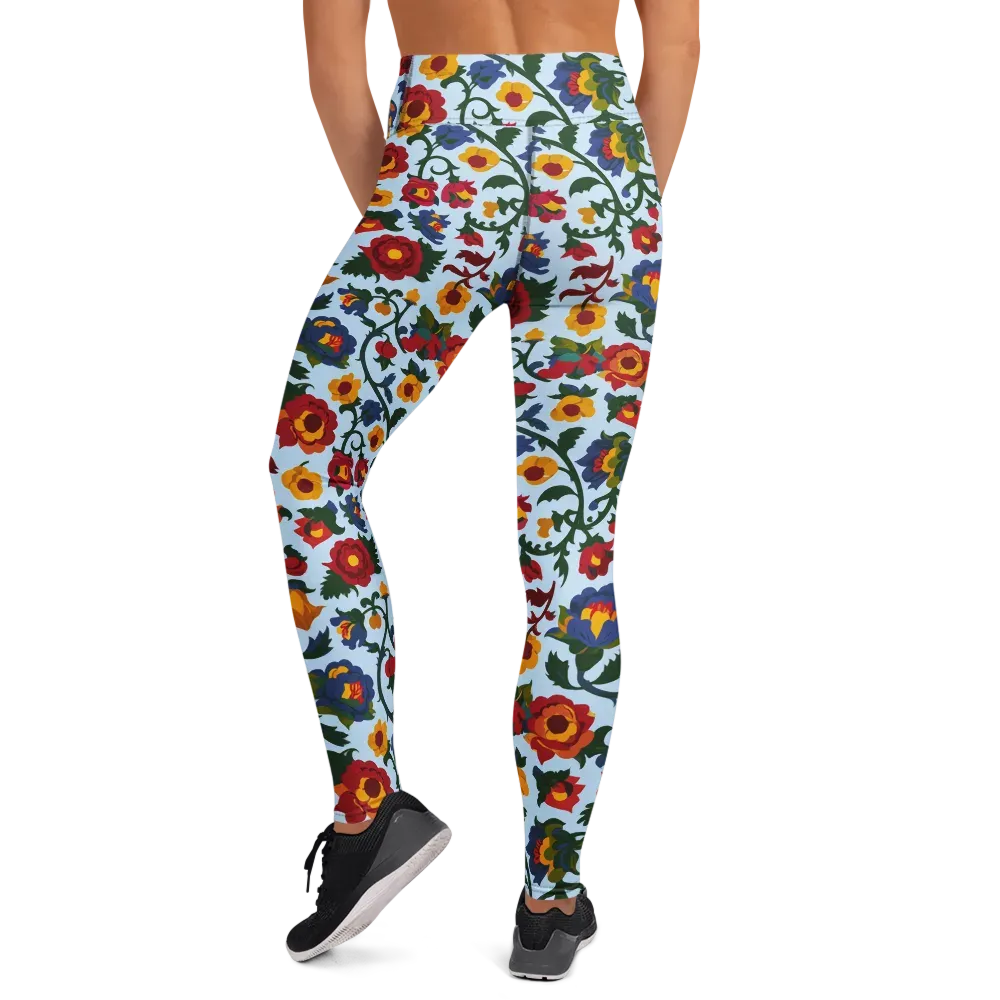 Brocade Bloom on Yoga Leggings — Back