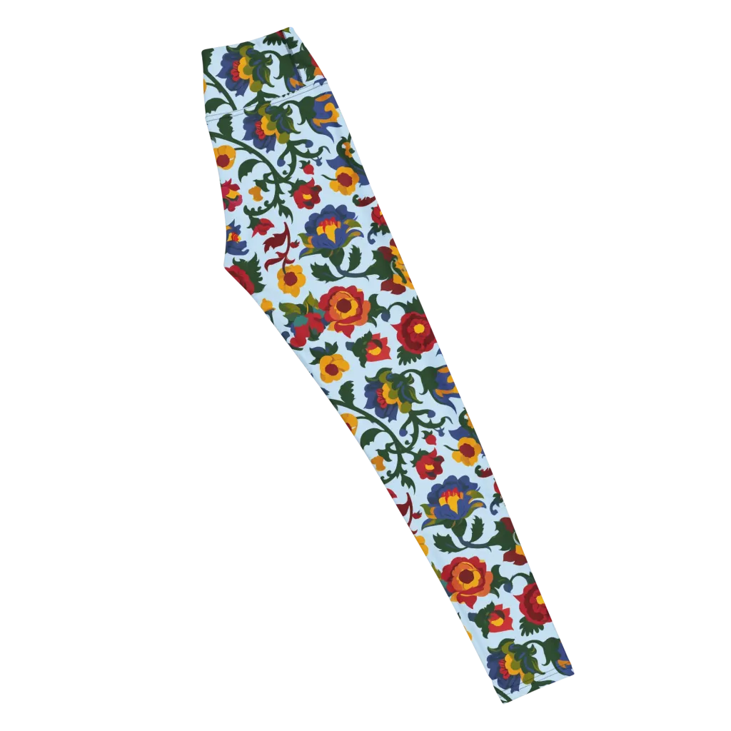 Brocade Bloom on Yoga Leggings — Right