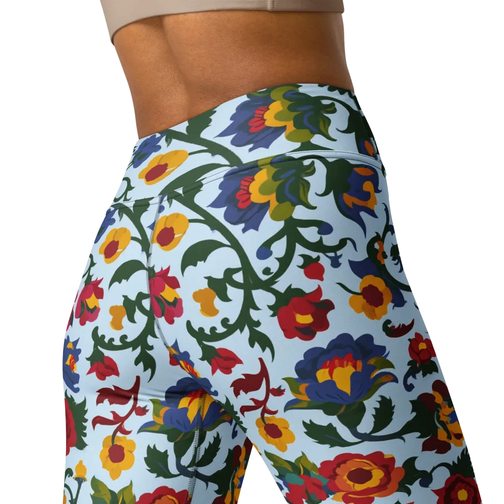Brocade Bloom on Yoga Leggings — Back