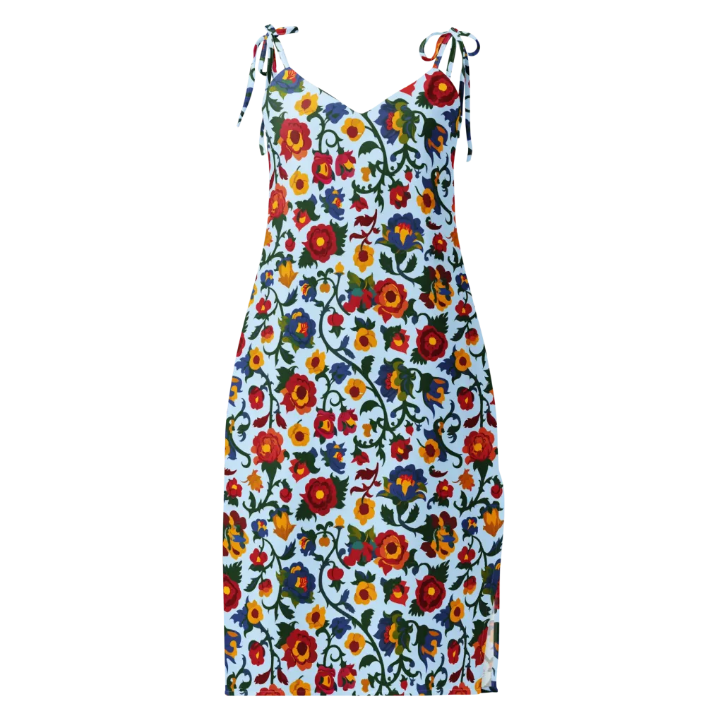 Brocade Bloom on Slip Dress — Front