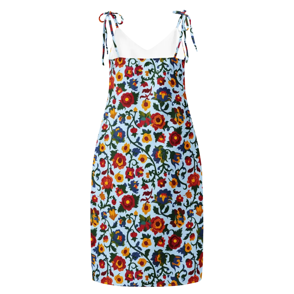 Brocade Bloom on Slip Dress — Back