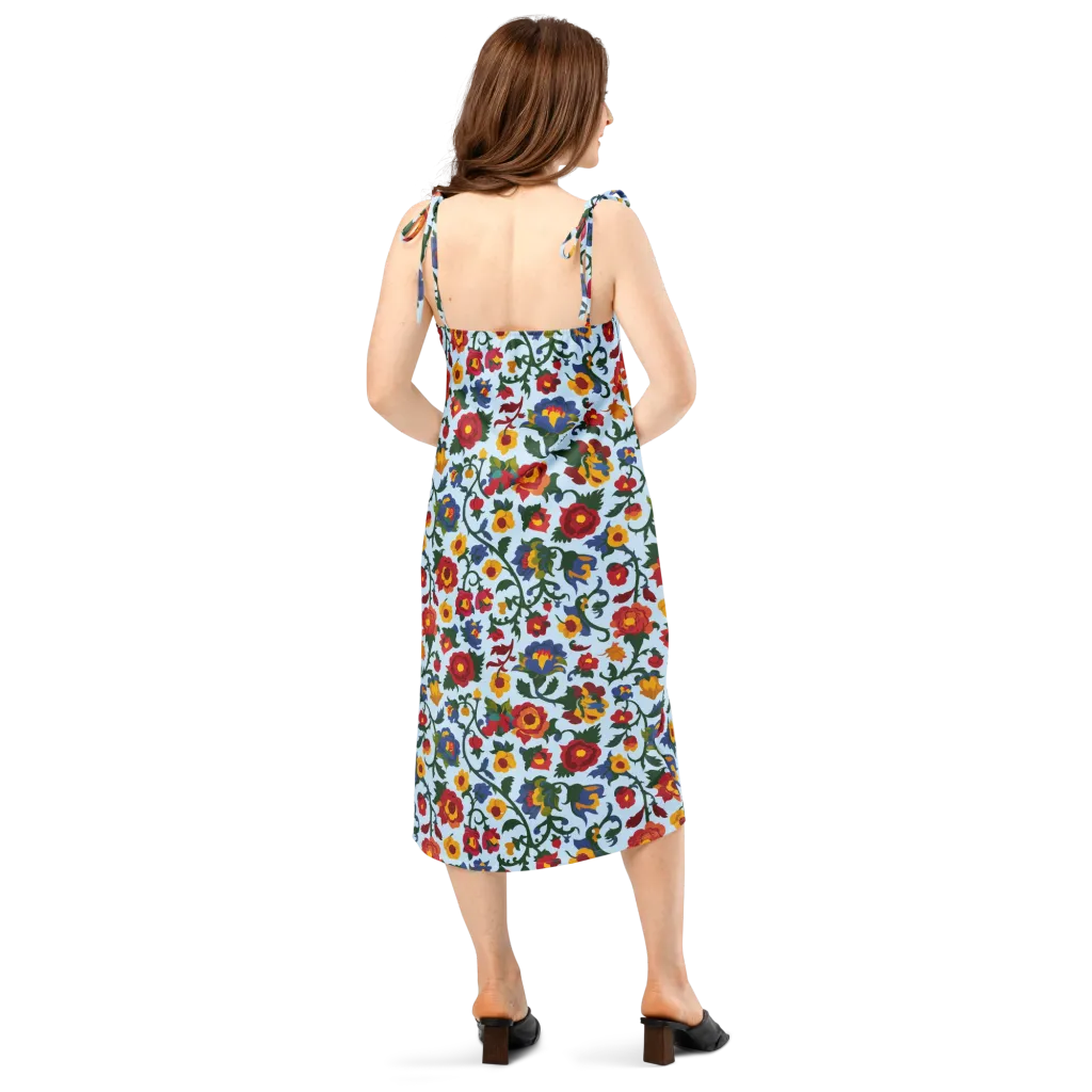 Brocade Bloom on Slip Dress — Back