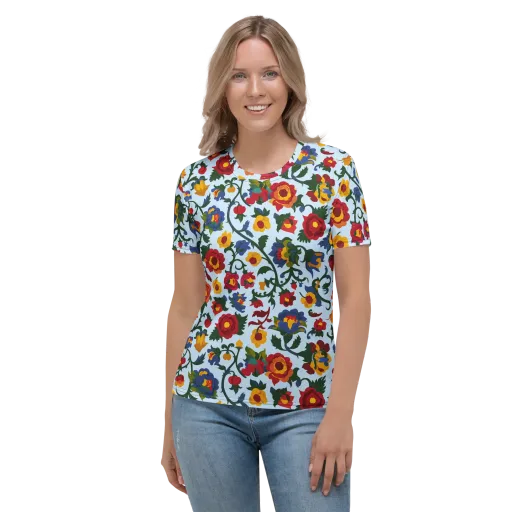 Brocade Bloom on a Women's Crew Neck T-Shirt