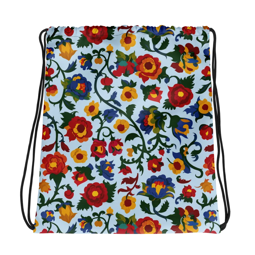 Brocade Bloom on Drawstring Bag — Photo