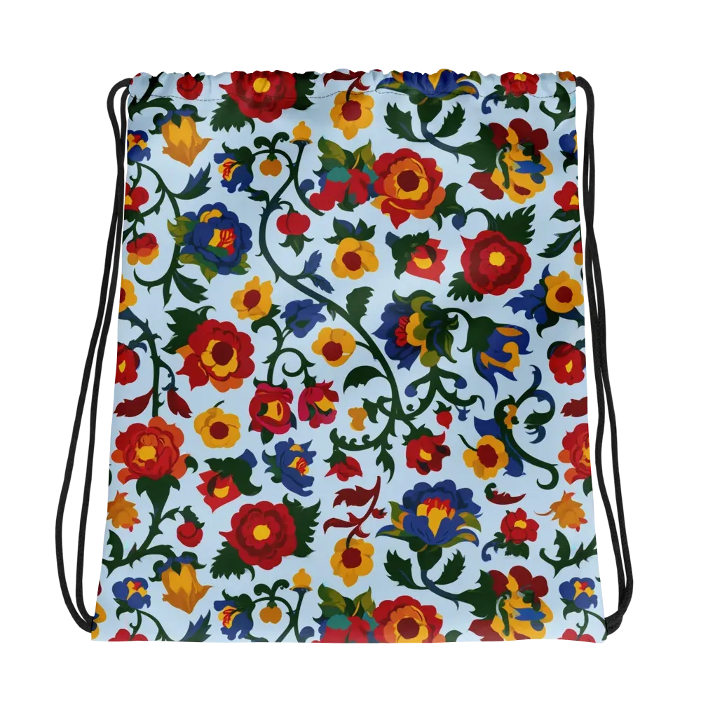 Brocade Bloom on Drawstring Bag — Photo