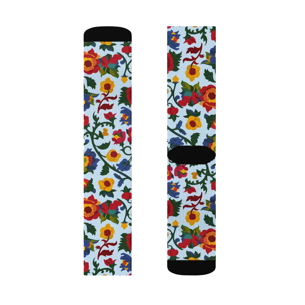 Brocade Bloom on Socks — Right Sock