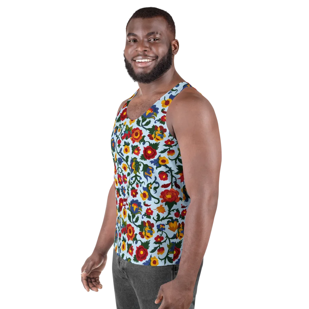 Brocade Bloom on Men's Tank Top — Left Front