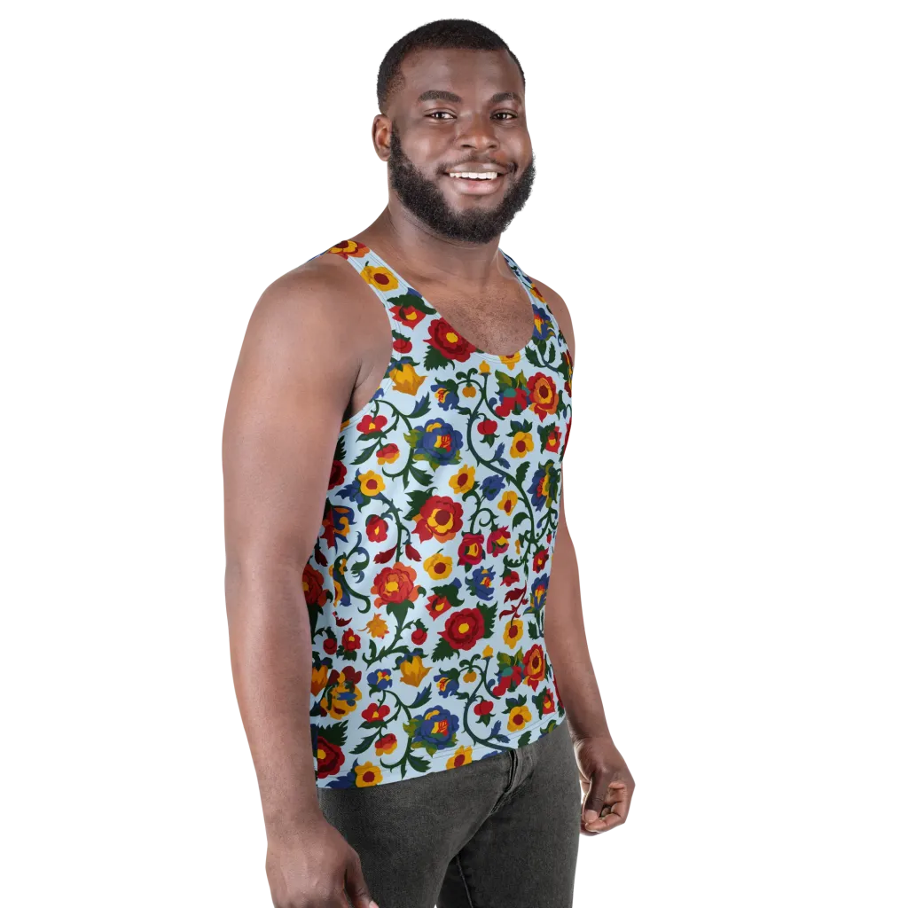 Brocade Bloom on Men's Tank Top — Right Front