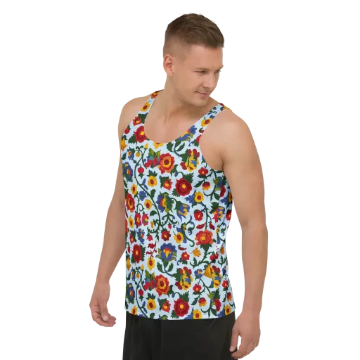Brocade Bloom on a Men's Tank Top