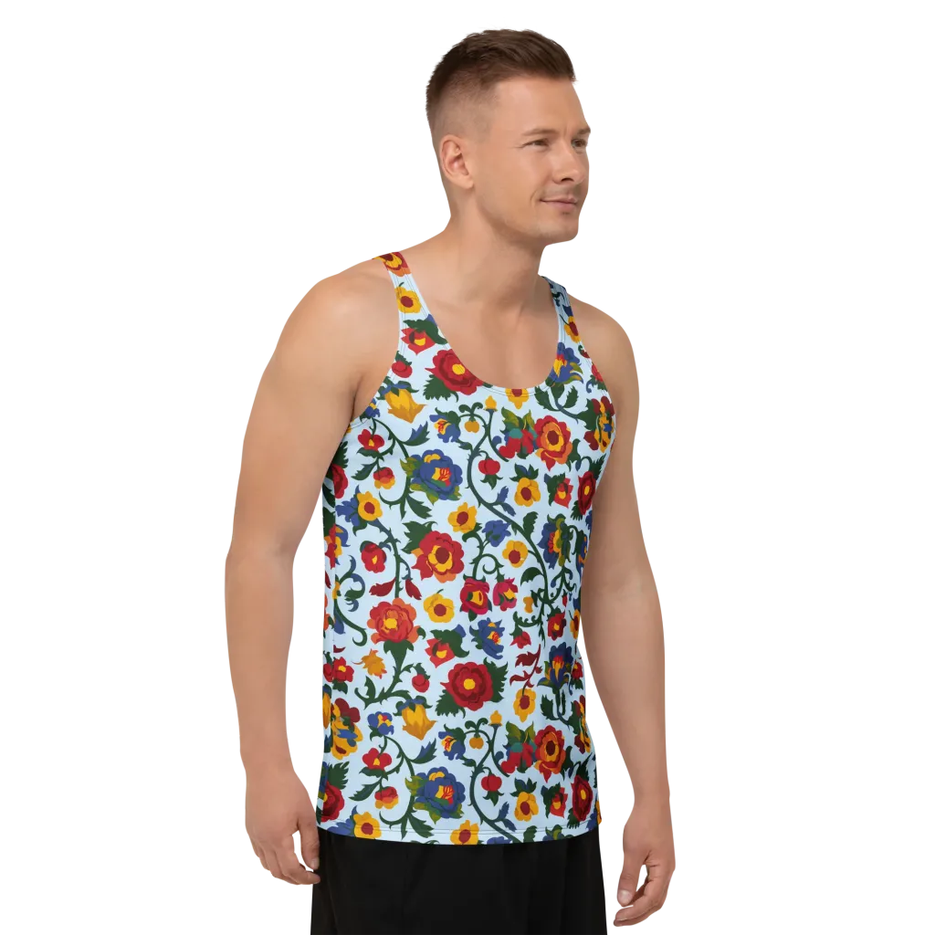 Brocade Bloom on Men's Tank Top — Right Front