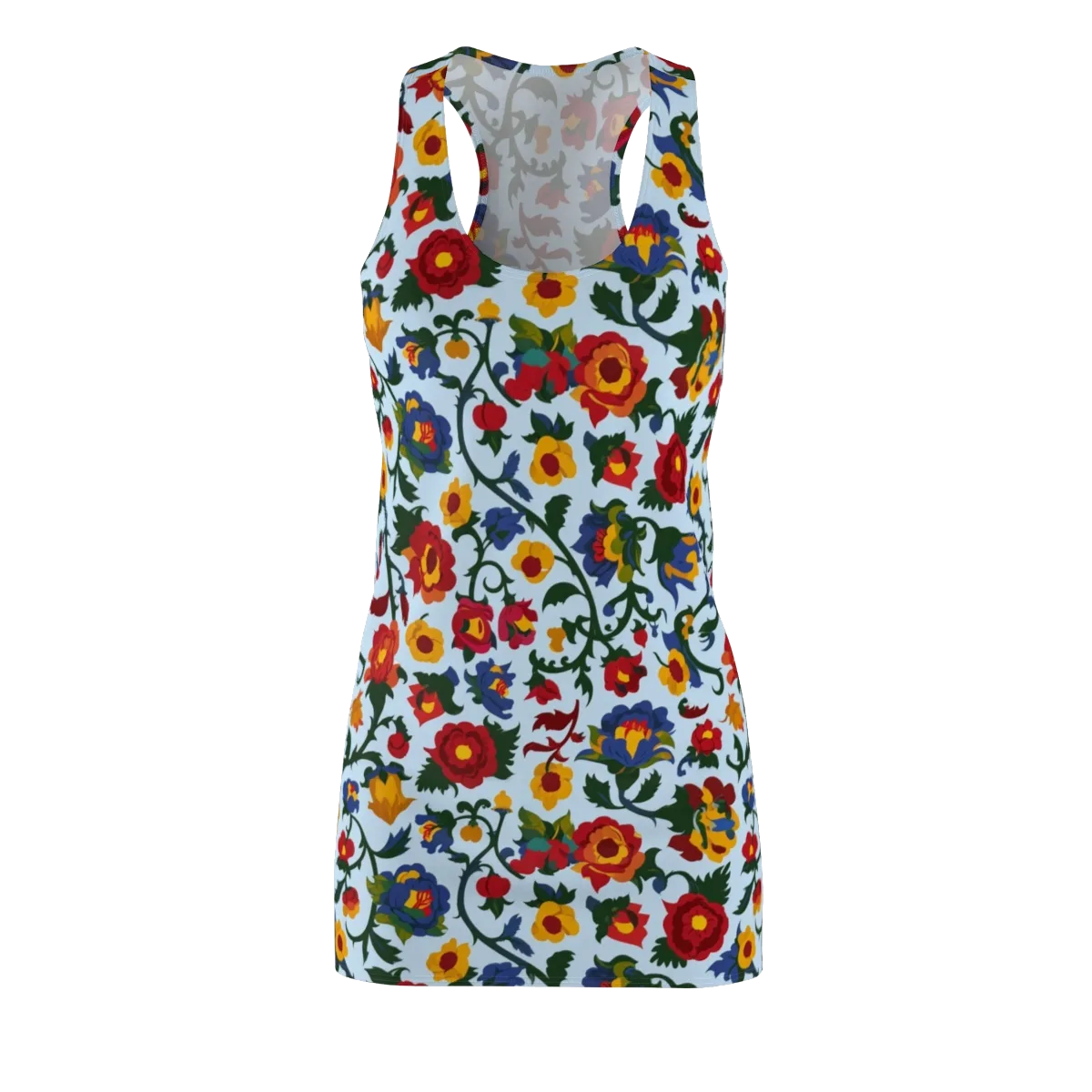 Brocade Bloom on Racerback Dress — Front