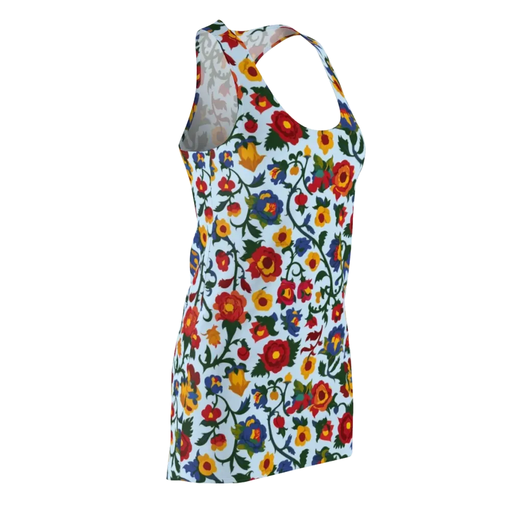Brocade Bloom on Racerback Dress — Front Side