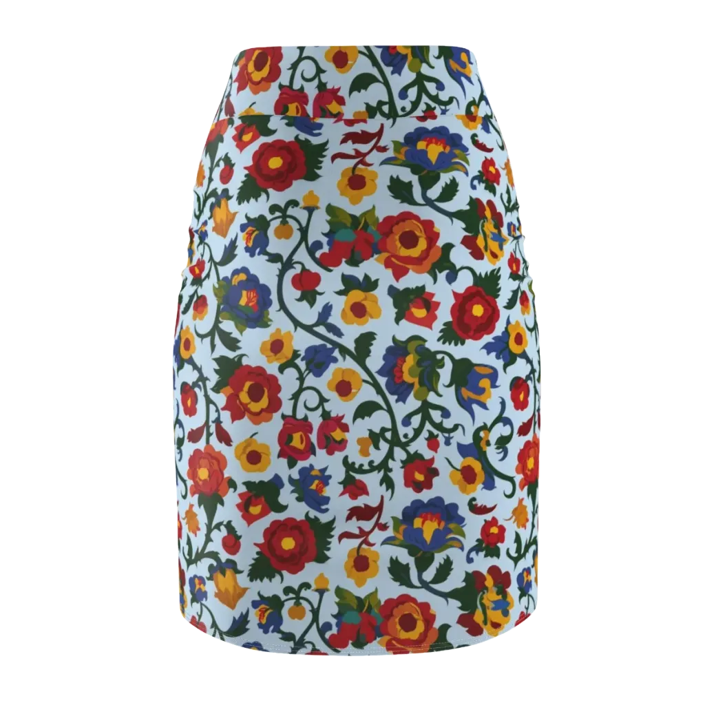 Brocade Bloom on Pencil Skirt — Back