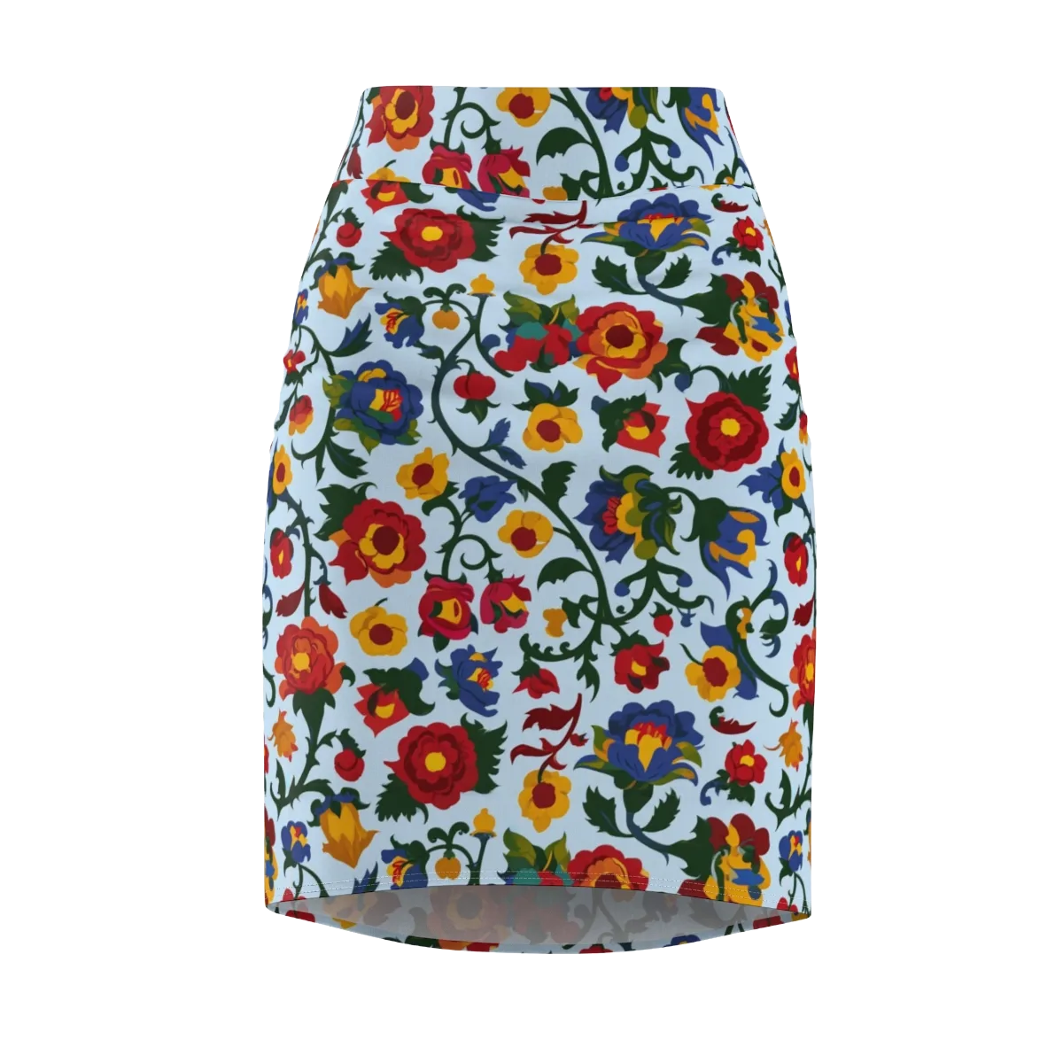 Brocade Bloom on Pencil Skirt — Front