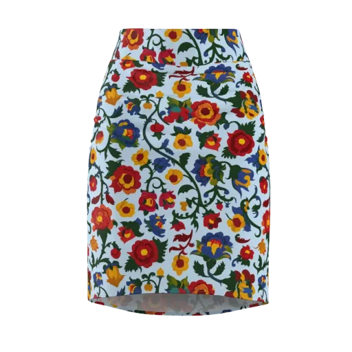 Brocade Bloom on a Pencil Skirt