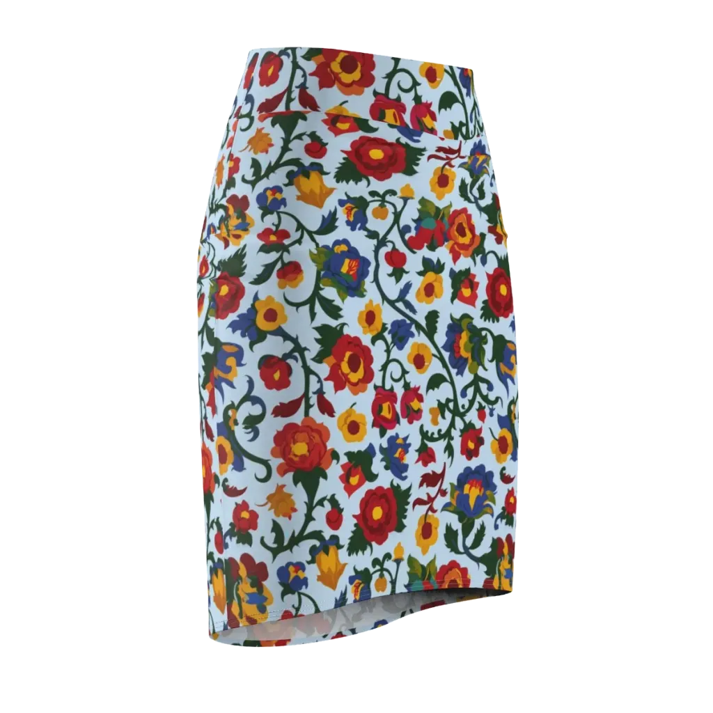 Brocade Bloom on Pencil Skirt — Front Side