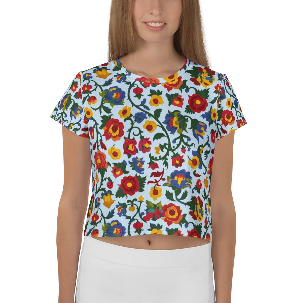 Brocade Bloom on Crop Tee — Front