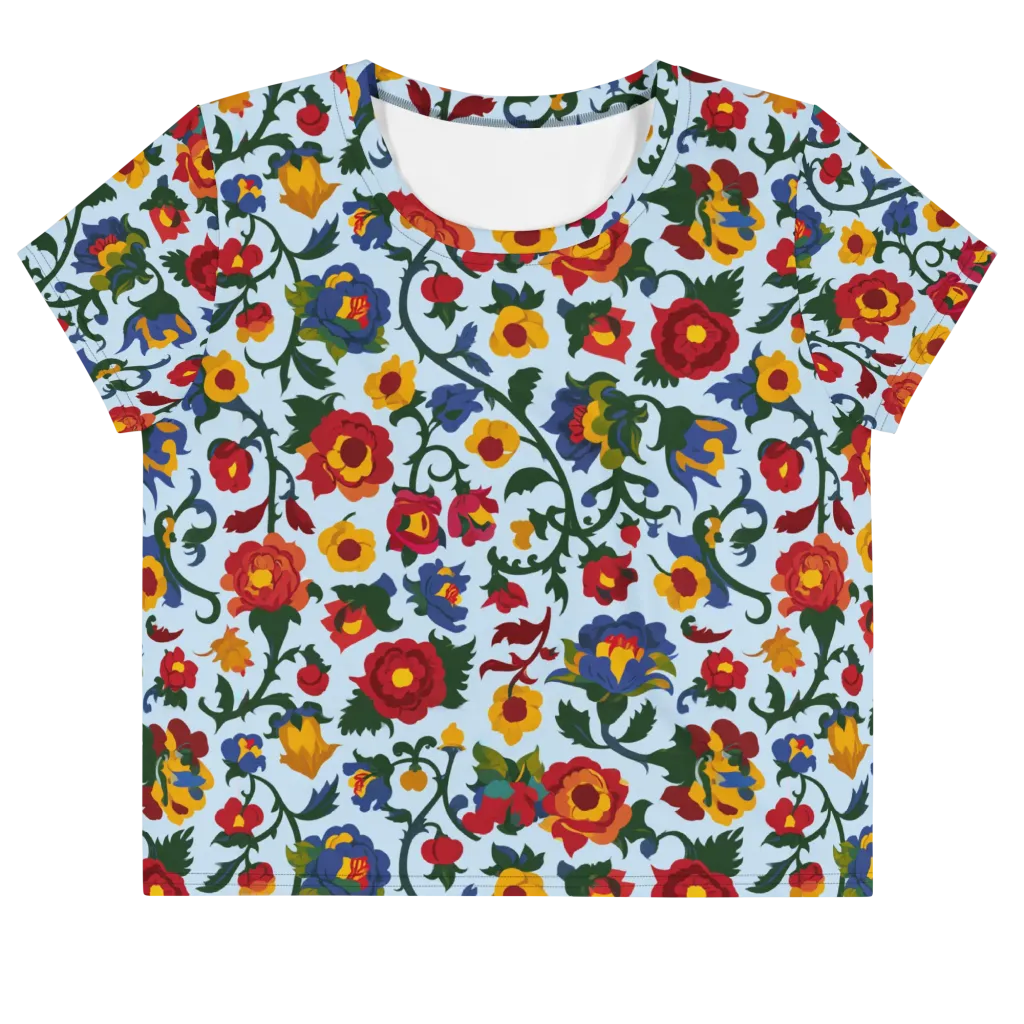 Brocade Bloom on Crop Tee — Front