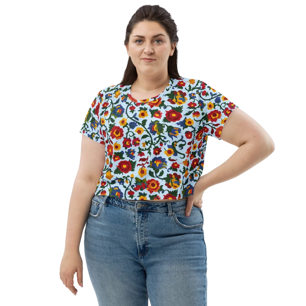 Brocade Bloom on Crop Tee — Front
