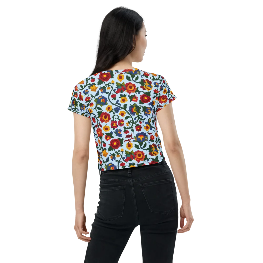 Brocade Bloom on Crop Tee — Back