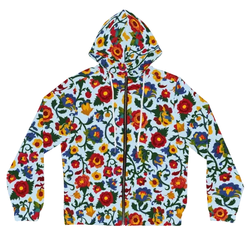 Brocade Bloom on a Women's Full-Zip Hoodie