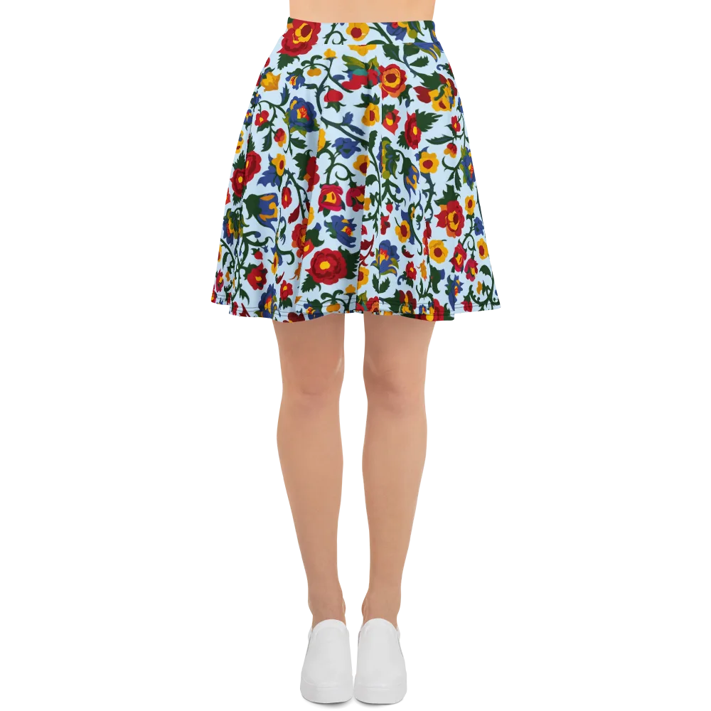Brocade Bloom on Skater Skirt — Front
