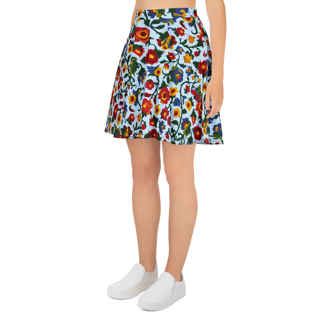 Brocade Bloom on Skater Skirt — Left