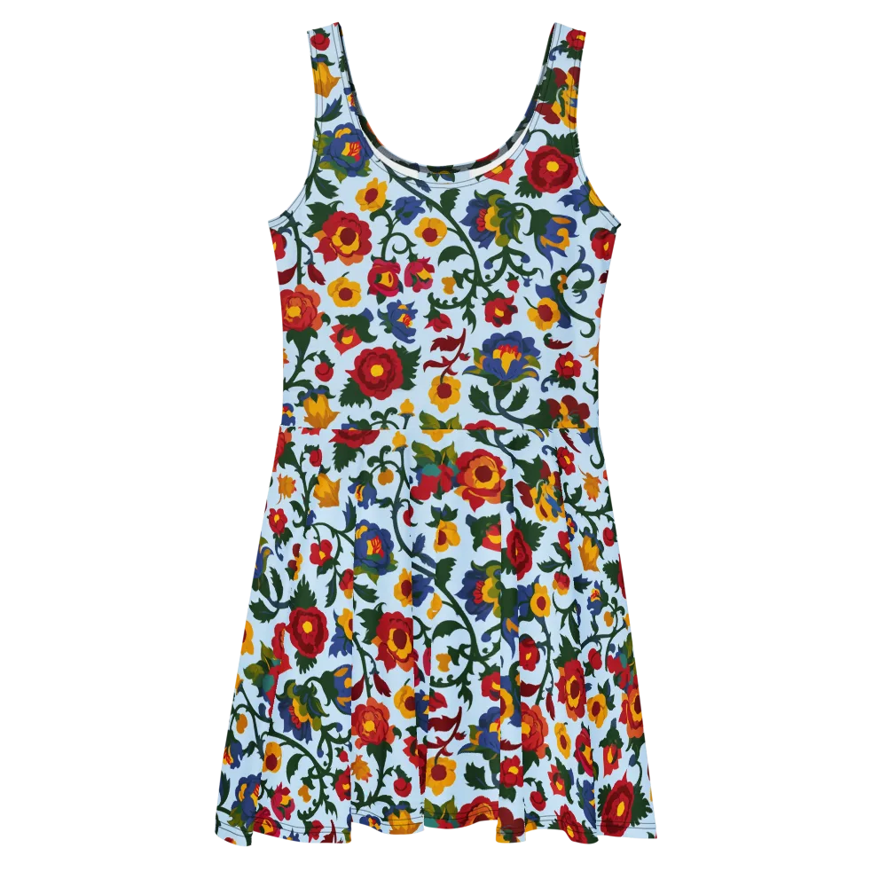 Brocade Bloom on Skater Dress — Front