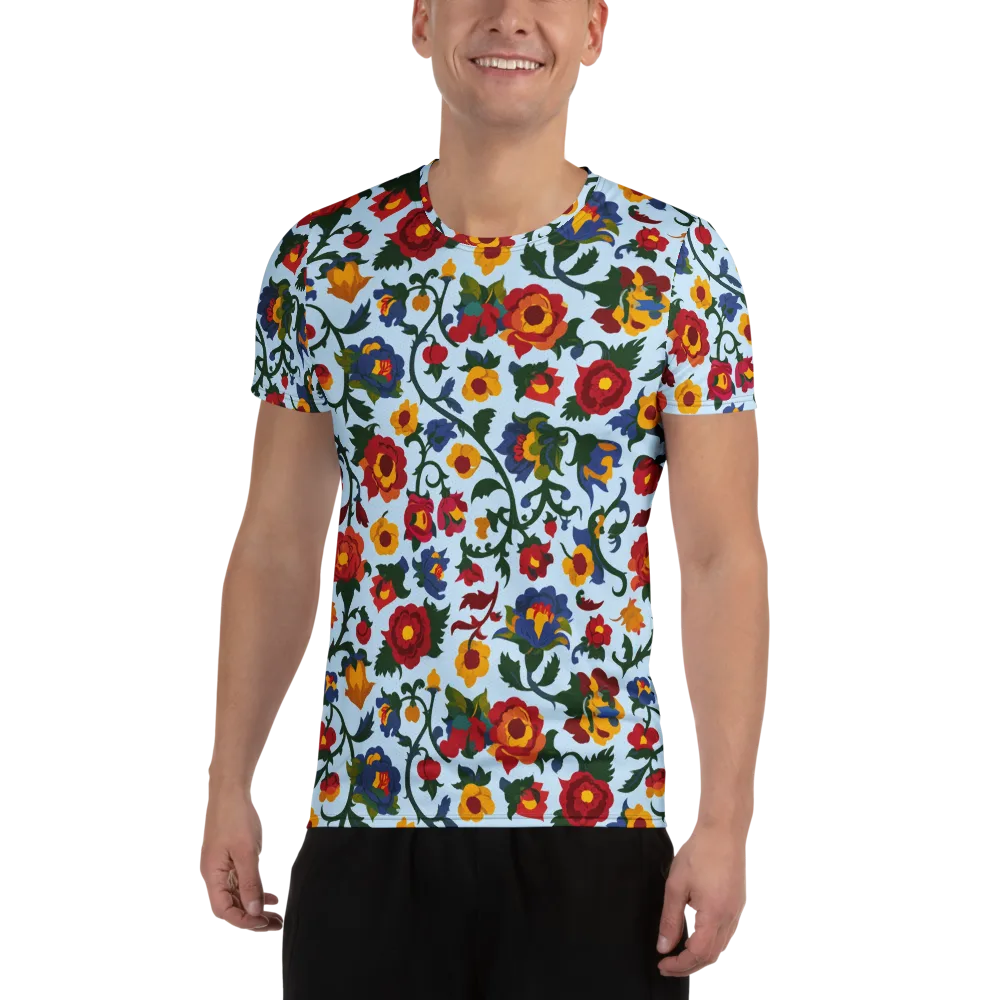 Brocade Bloom on Men's Athletic T-Shirt — Front
