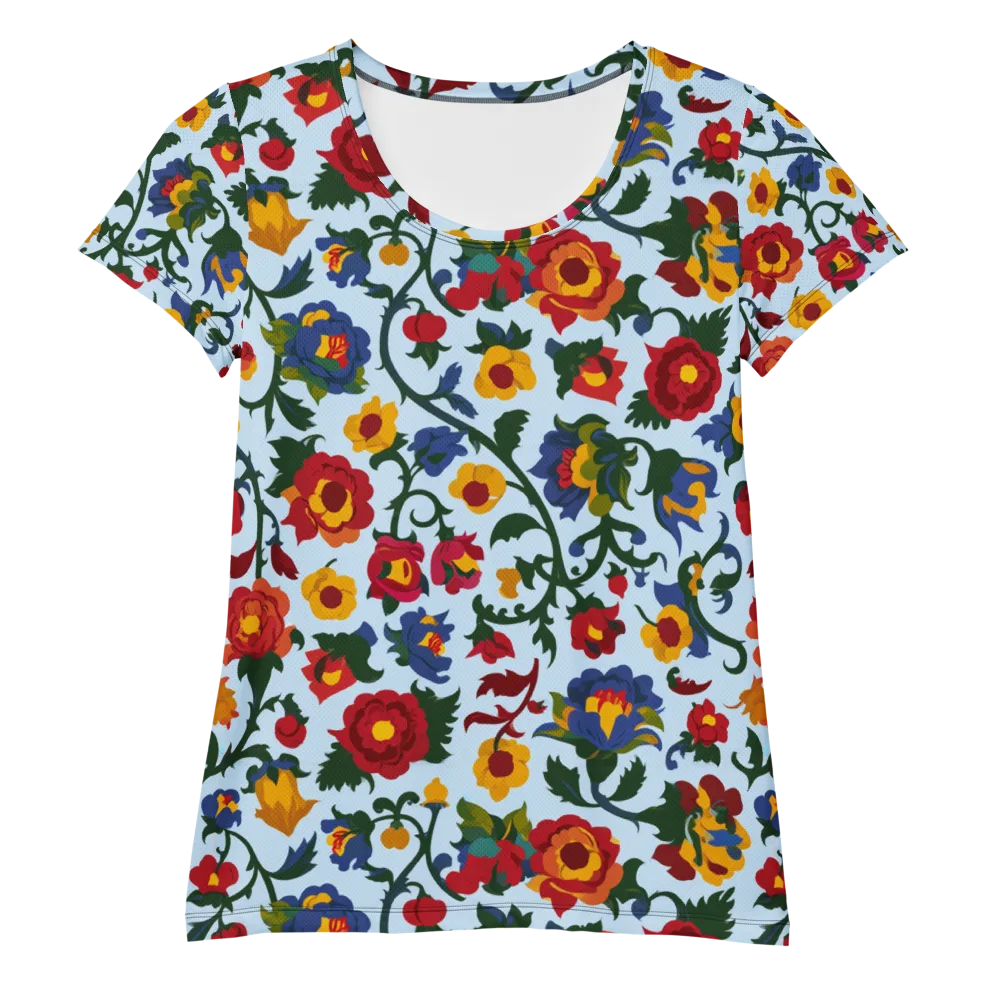 Brocade Bloom on Women's Athletic T-Shirt — Front