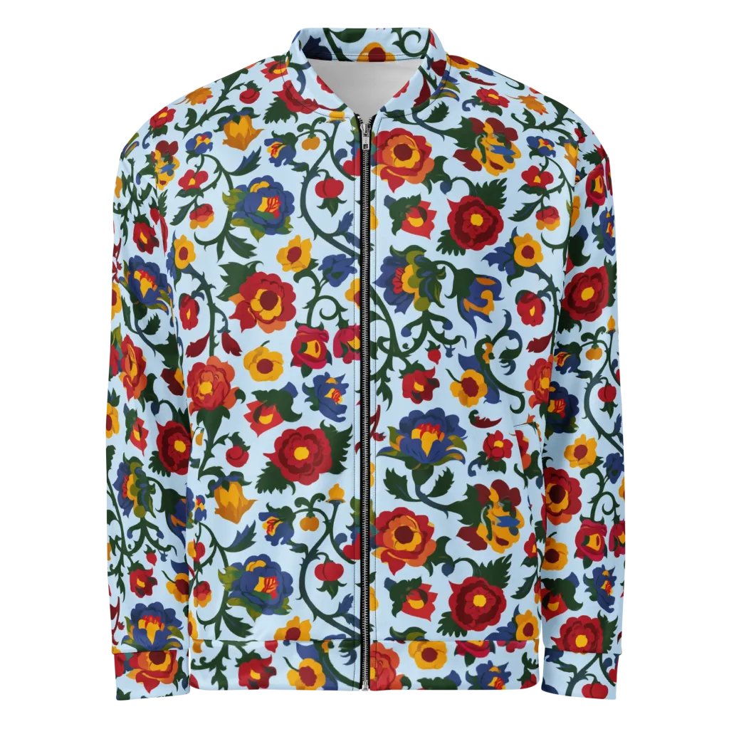 Brocade Bloom on Bomber Jacket — Front