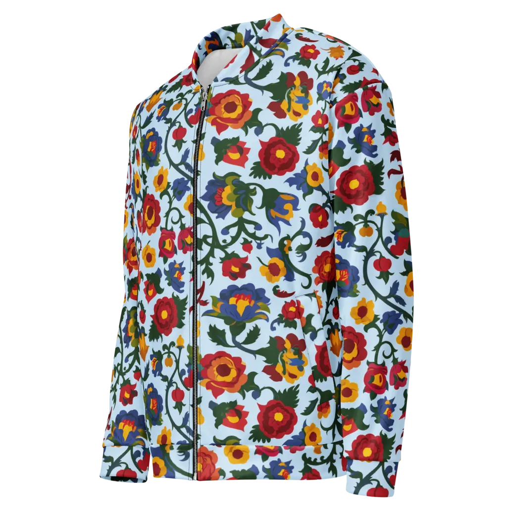Brocade Bloom on Bomber Jacket — Left Front